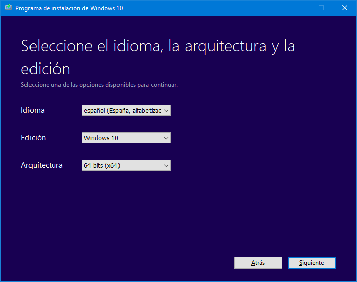 Windows 10 Español 64 bits