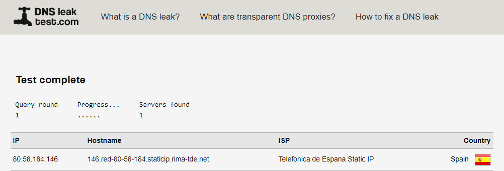 Comprobar DNS